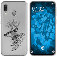 Galaxy A40 Silikon-Hülle Floral Hirsch M7-1 Case