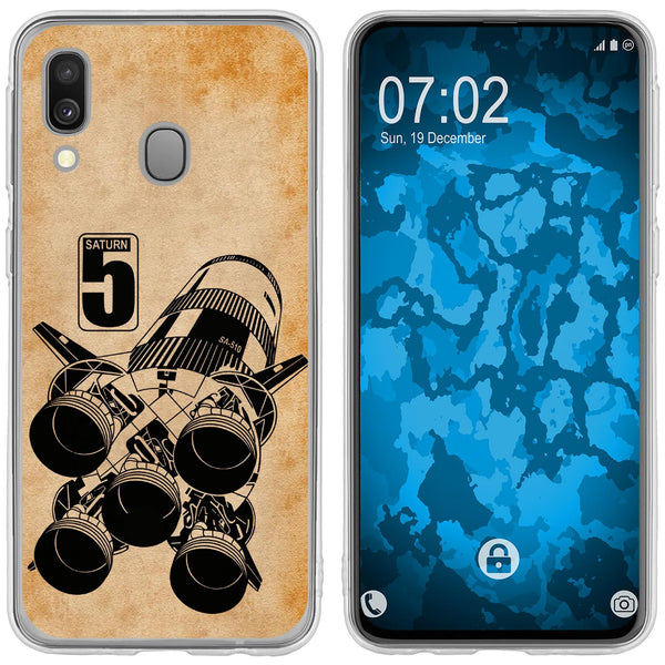 Galaxy A40 Silikon-Hülle Space Moon Rocket M3 Case