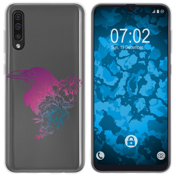Galaxy A50 Silikon-Hülle Floral Rabe M4-6 Case