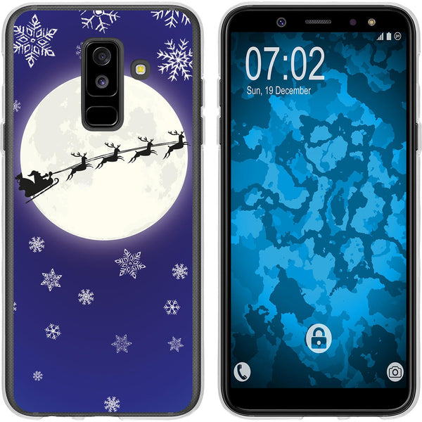 Galaxy A6 Plus (2018) Silikon-Hülle X Mas Weihnachten Santa