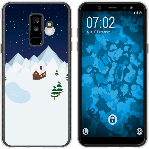 Galaxy A6 Plus (2018) Silikon-Hülle X Mas Weihnachten Winter