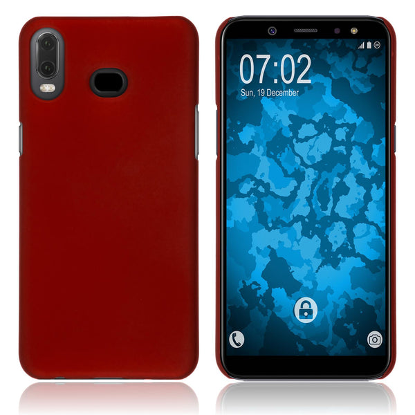 PhoneNatic Case kompatibel mit Samsung Galaxy A6s - rot Silikon Hülle gummiert Cover