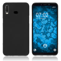 PhoneNatic Case kompatibel mit Samsung Galaxy A6s - schwarz Silikon Hülle matt Cover