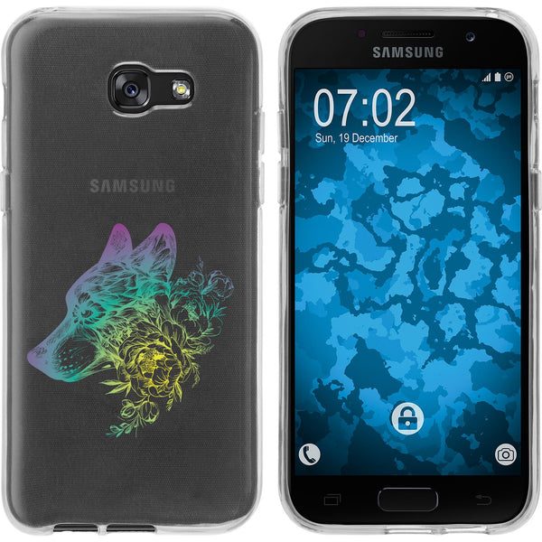 Galaxy A7 (2017) Silikon-Hülle Floral Wolf M3-4 Case