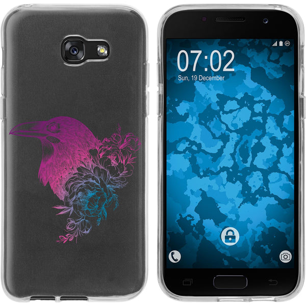 Galaxy A7 (2017) Silikon-Hülle Floral Rabe M4-6 Case