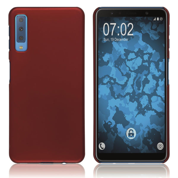 Hardcase für Samsung Galaxy A7 (2018) gummiert rot