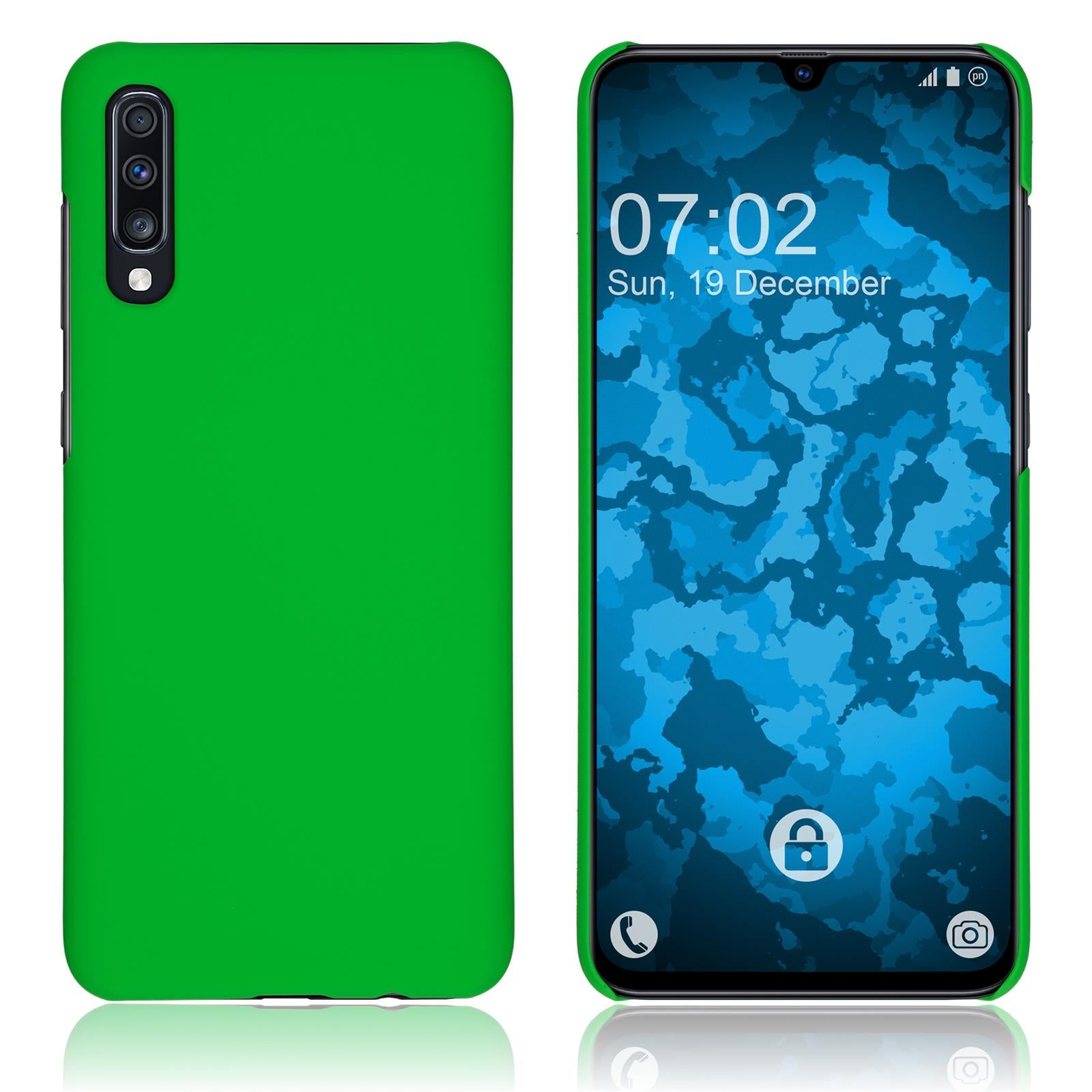 Hardcase für Samsung Galaxy A70 gummiert grün