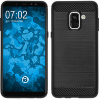 PhoneNatic Case kompatibel mit Samsung Galaxy A8 Plus (2018) - schwarz Silikon Hülle Ultimate Cover