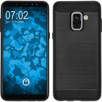 PhoneNatic Case kompatibel mit Samsung Galaxy A8 (2018) EU Version - schwarz Silikon Hülle Ultimate Cover