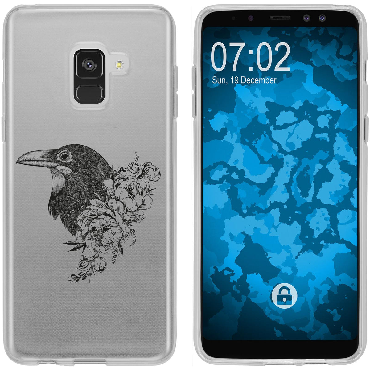 Galaxy A8 (2018) EU Version Silikon-Hülle Floral Rabe M4-1 C
