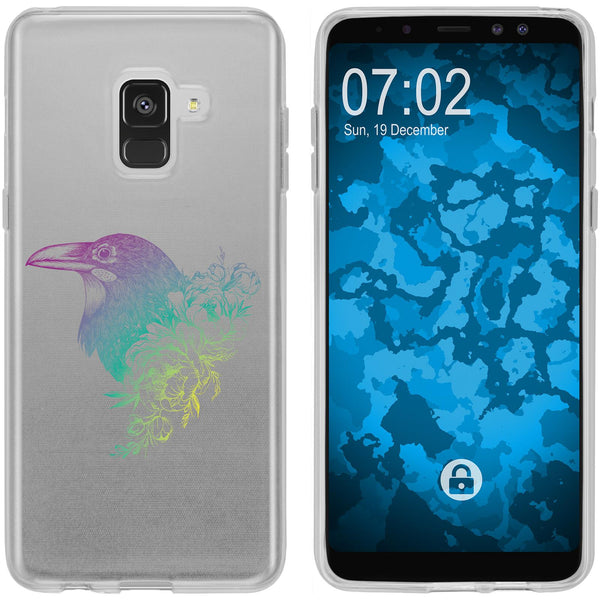 Galaxy A8 Plus (2018) Silikon-Hülle Floral Rabe M4-4 Case