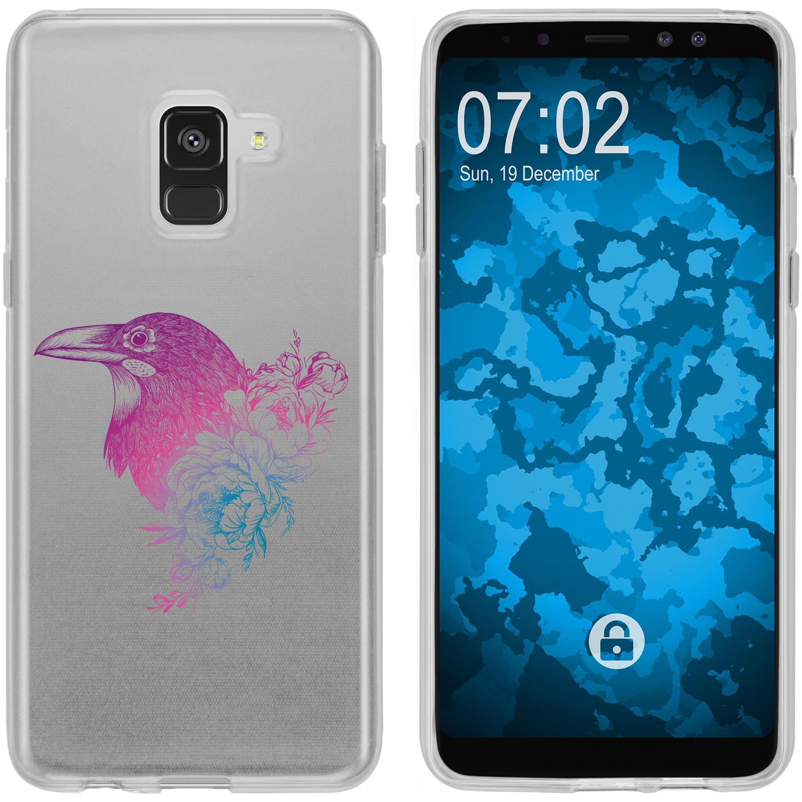 Galaxy A8 Plus (2018) Silikon-Hülle Floral Rabe M4-6 Case