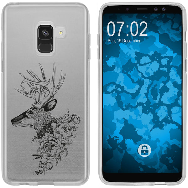 Galaxy A8 (2018) EU Version Silikon-Hülle Floral Hirsch M7-1