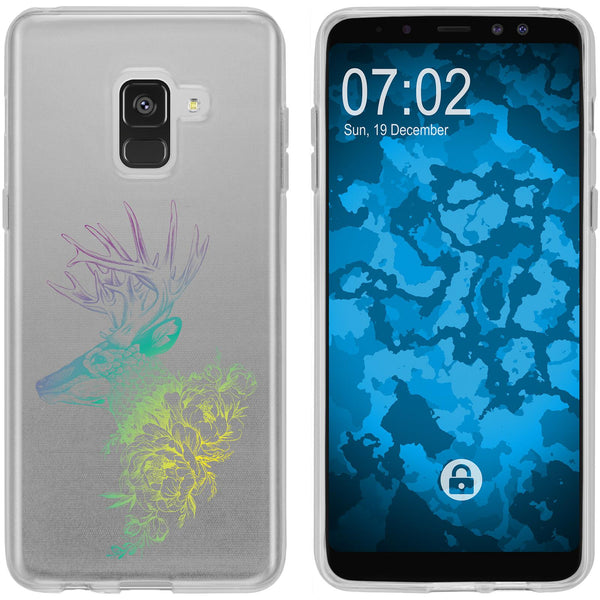 Galaxy A8 Plus (2018) Silikon-Hülle Floral Hirsch M7-4 Case
