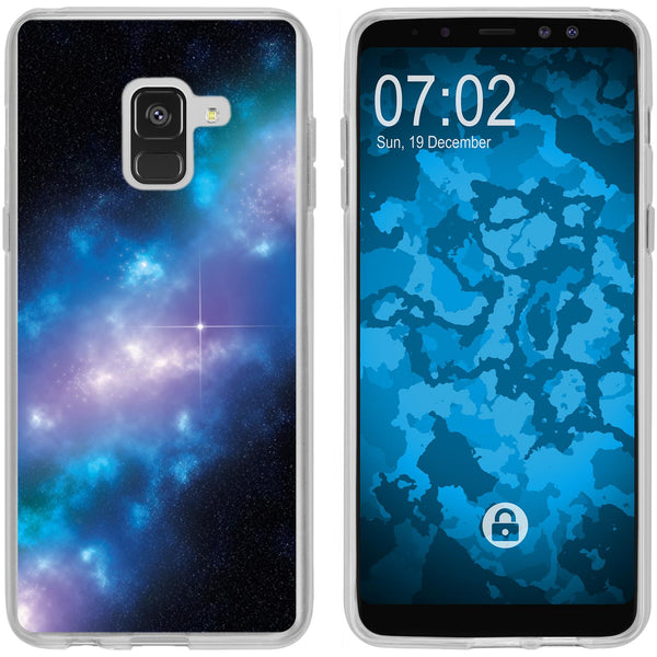 Galaxy A8 Plus (2018) Silikon-Hülle Space Blue Belt M4 Case