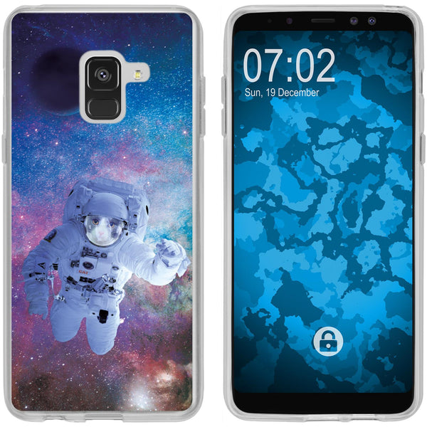 Galaxy A8 Plus (2018) Silikon-Hülle Space Catronaut M5 Case