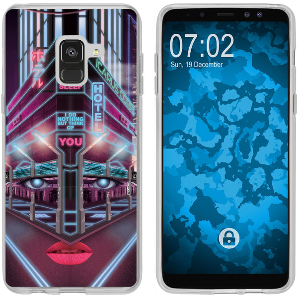 Galaxy A8 Plus (2018) Silikon-Hülle Retro Wave Cyberpunk.02