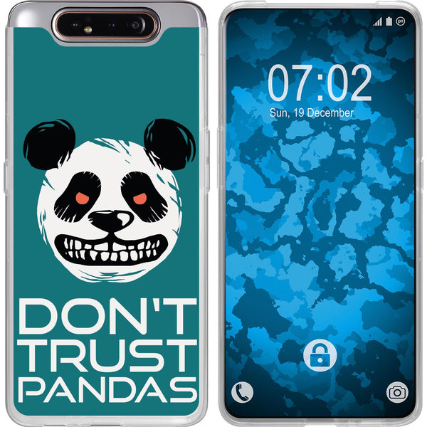 Galaxy A80 Silikon-Hülle Crazy Animals Panda M2 Case