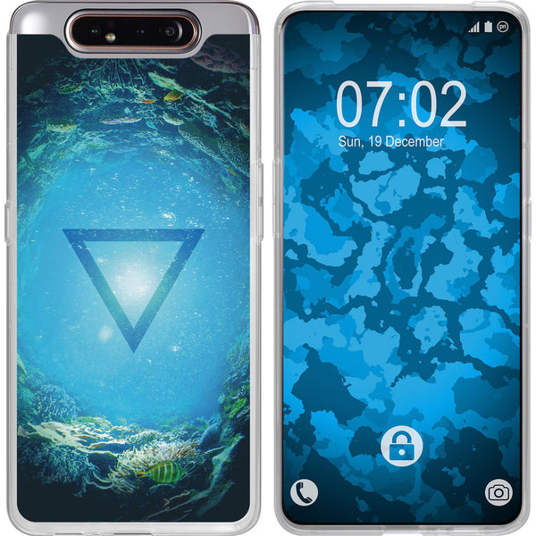 Galaxy A80 Silikon-Hülle Element Wasser M4 Case