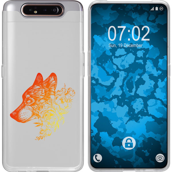 Galaxy A80 Silikon-Hülle Floral Wolf M3-2 Case
