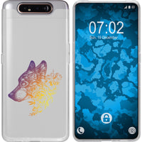 Galaxy A80 Silikon-Hülle Floral Wolf M3-3 Case