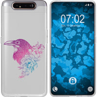 Galaxy A80 Silikon-Hülle Floral Rabe M4-6 Case