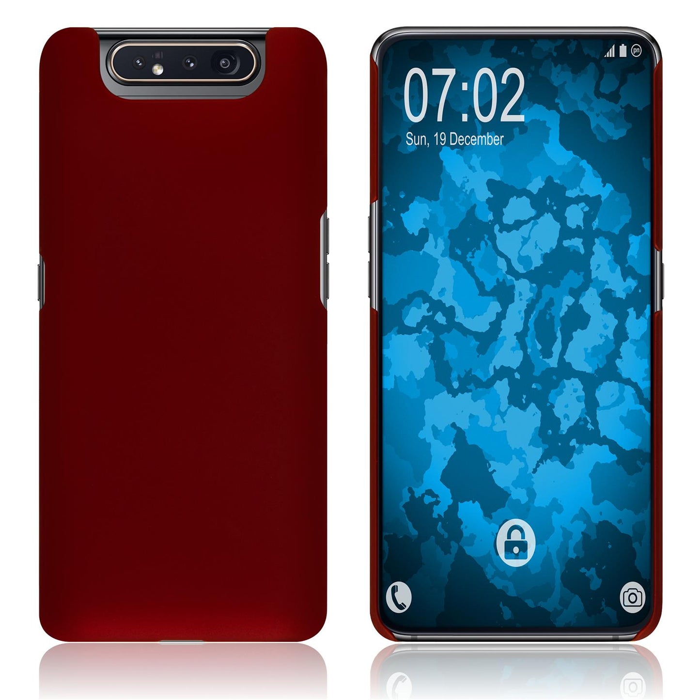 PhoneNatic Case kompatibel mit Samsung Galaxy A80 - rot Silikon Hülle gummiert Cover
