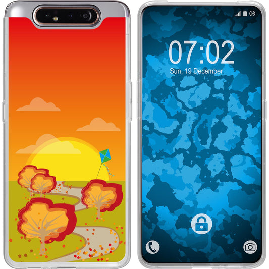 Galaxy A80 Silikon-Hülle Herbst Drache/Kite M2 Case