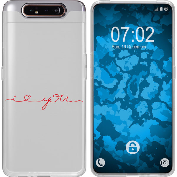 Galaxy A80 Silikon-Hülle in Love Wörter M2 Case