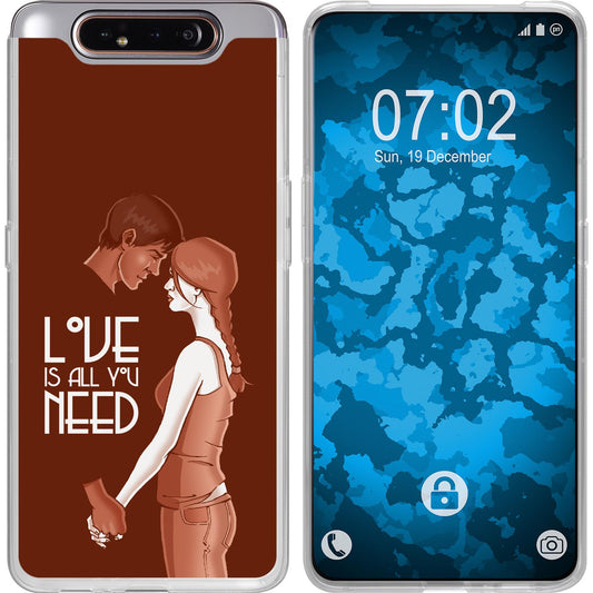 Galaxy A80 Silikon-Hülle in Love Beziehung M3 Case