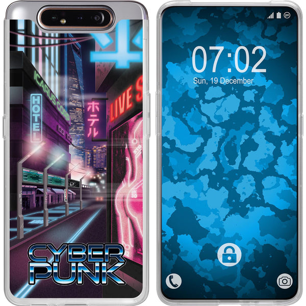 Galaxy A80 Silikon-Hülle Retro Wave Cyberpunk.01 M4 Case