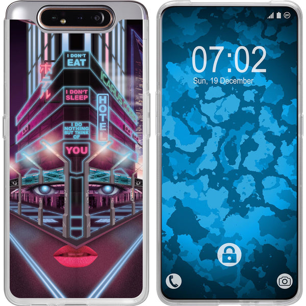 Galaxy A80 Silikon-Hülle Retro Wave Cyberpunk.02 M5 Case