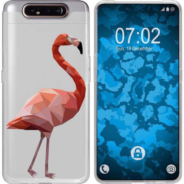 Galaxy A80 Silikon-Hülle Vektor Tiere Flamingo M2 Case