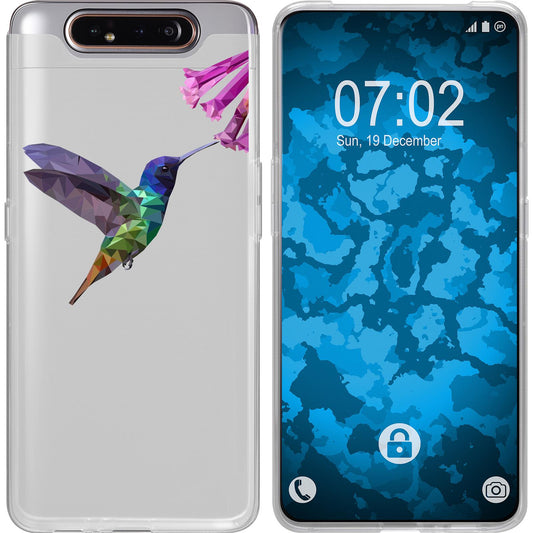 Galaxy A80 Silikon-Hülle Vektor Tiere Kolibri M3 Case