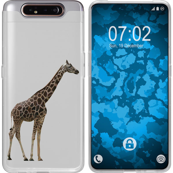 Galaxy A80 Silikon-Hülle Vektor Tiere Giraffe M8 Case