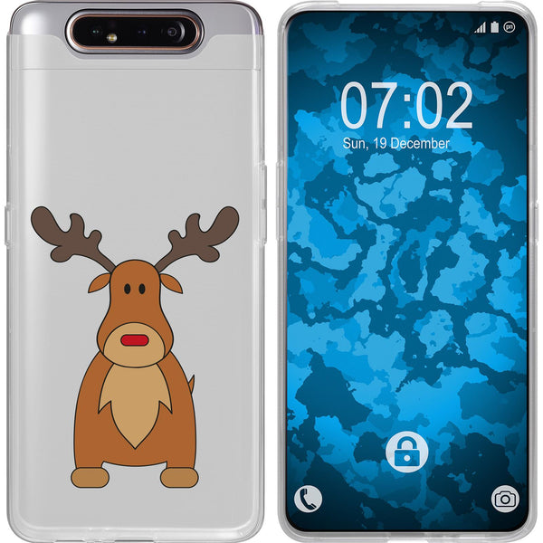 Galaxy A80 Silikon-Hülle X Mas Weihnachten Rentier M3 Case