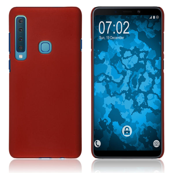 PhoneNatic Case kompatibel mit Samsung Galaxy A9 (2018) - rot Silikon Hülle gummiert Cover