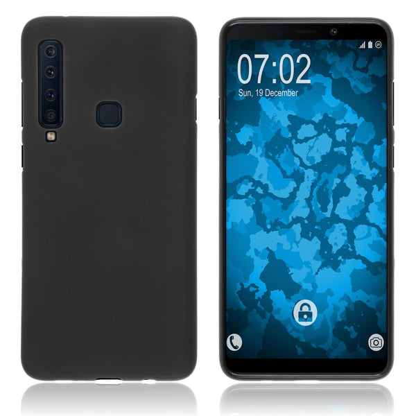 PhoneNatic Case kompatibel mit Samsung Galaxy A9 (2018) - schwarz Silikon Hülle matt Cover