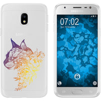 Galaxy J3 2017 Silikon-Hülle Floral Katze M2-3 Case