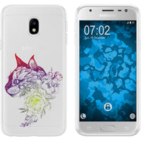 Galaxy J3 2017 Silikon-Hülle Floral Katze M2-5 Case