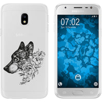 Galaxy J3 2017 Silikon-Hülle Floral Wolf M3-1 Case