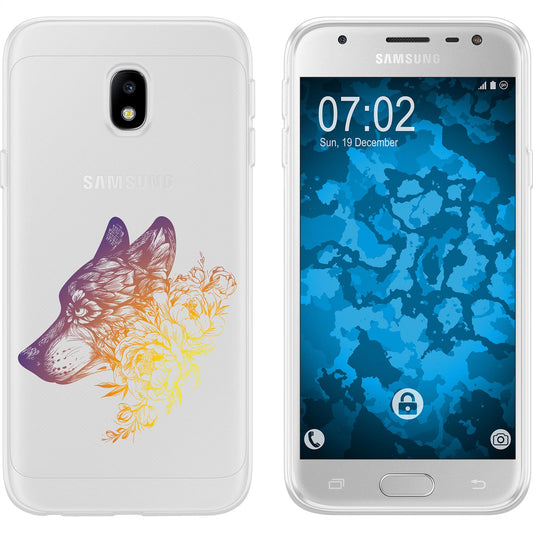 Galaxy J3 2017 Silikon-Hülle Floral Wolf M3-3 Case