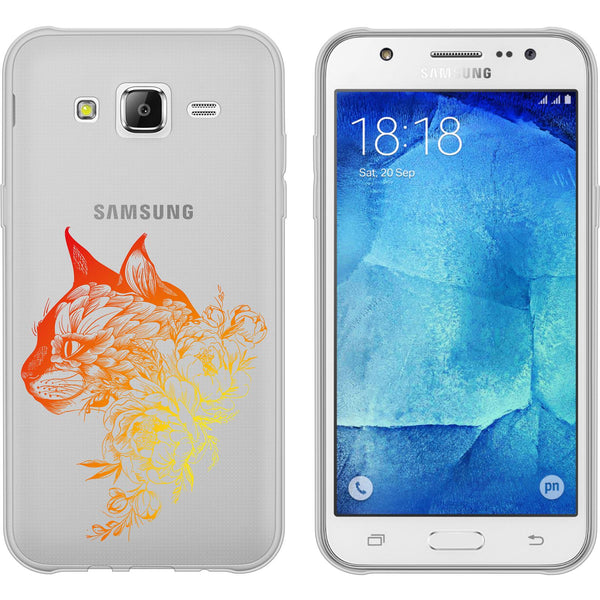 Galaxy J5 (2016) J510 Silikon-Hülle Floral Katze M2-2 Case