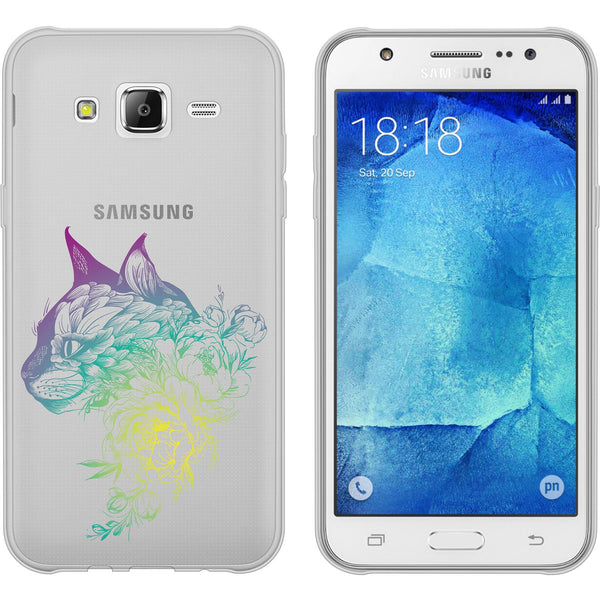 Galaxy J5 (2016) J510 Silikon-Hülle Floral Katze M2-4 Case