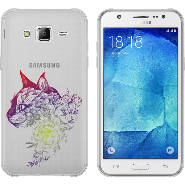 Galaxy J5 (2016) J510 Silikon-Hülle Floral Katze M2-5 Case