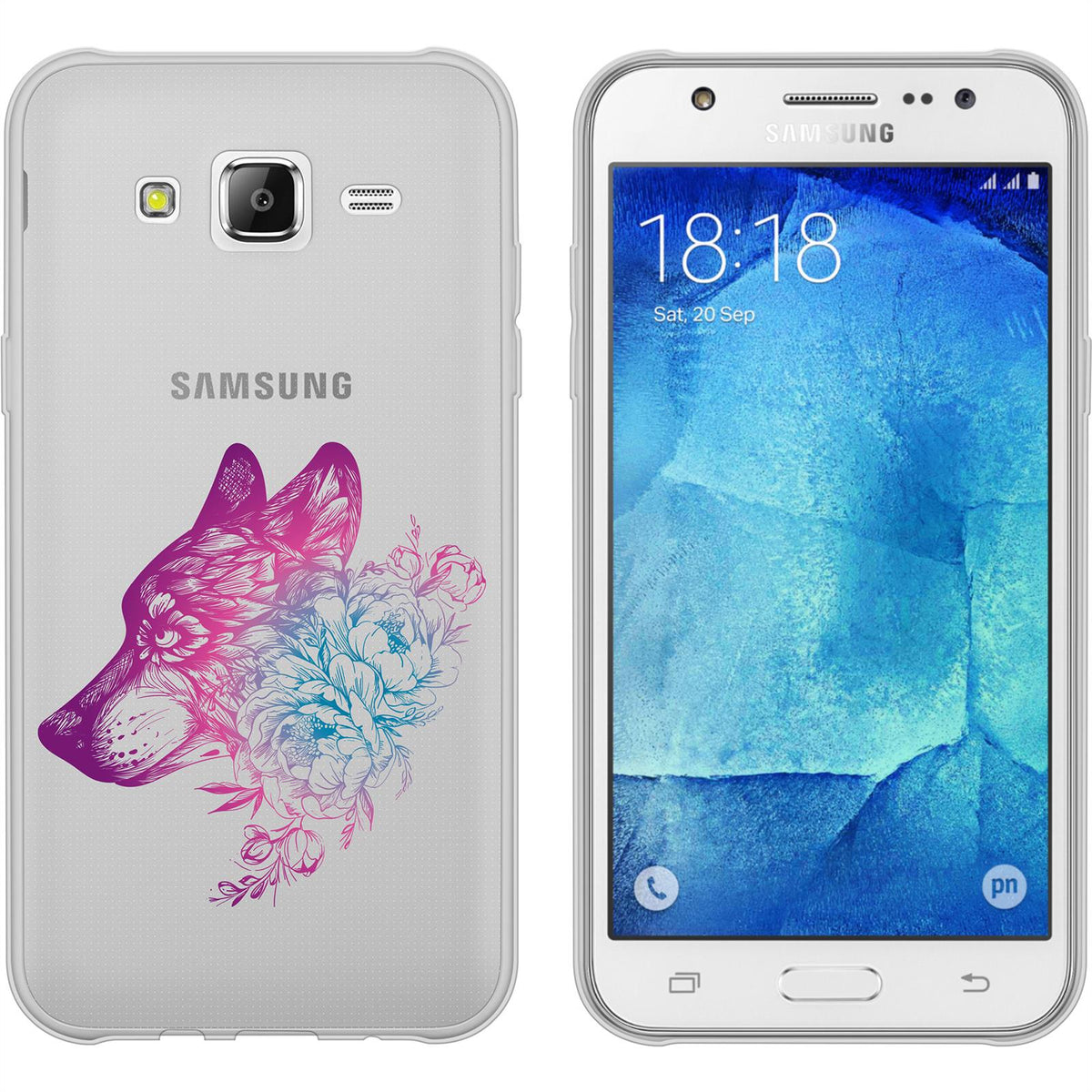 Galaxy J5 (2016) J510 Silikon-Hülle Floral Wolf M3-6 Case
