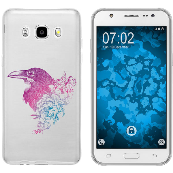 Galaxy J5 (2016) J510 Silikon-Hülle Floral Rabe M4-6 Case