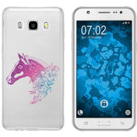 Galaxy J5 (2016) J510 Silikon-Hülle Floral Pferd M5-6 Case