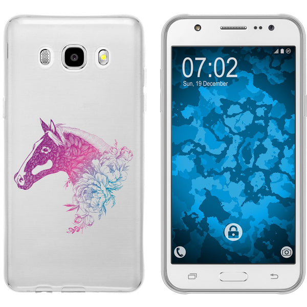 Galaxy J5 (2016) J510 Silikon-Hülle Floral Pferd M5-6 Case