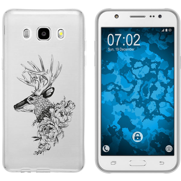 Galaxy J5 (2016) J510 Silikon-Hülle Floral Hirsch M7-1 Case